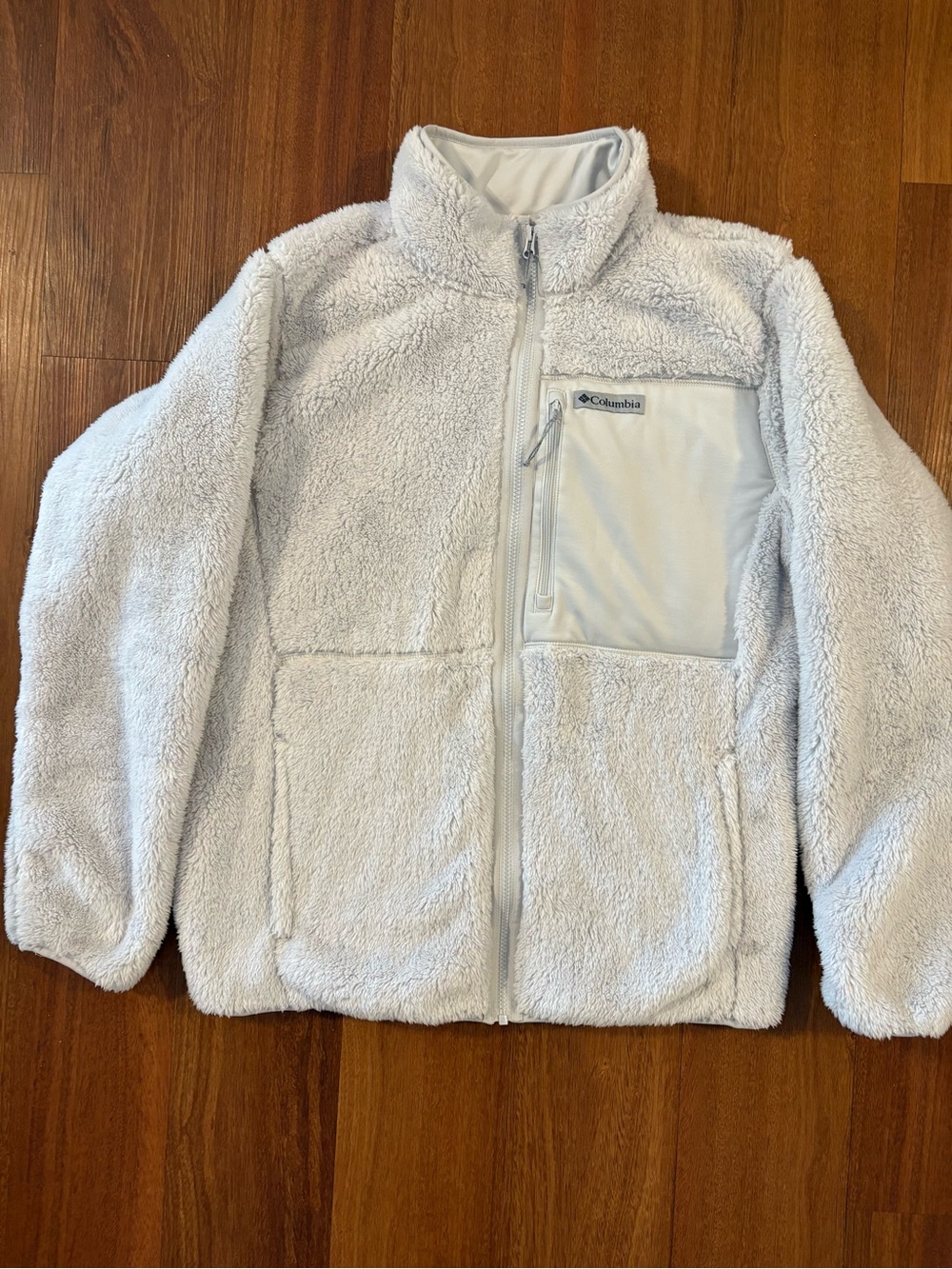 Columbia White‎ Plush Sherpa Full-Zip Jacket